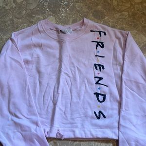 Friends cropped hoodie, pull ties to tighten at the bottom, size small